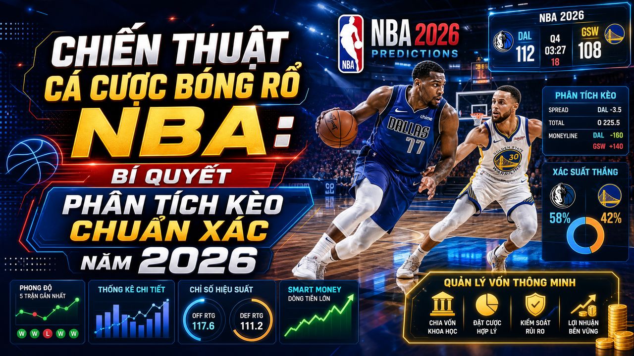 Chiến thuật cá cược bóng rổ NBA: Bí quyết phân tích kèo chuẩn xác năm 2026